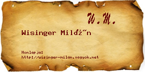 Wisinger Milán névjegykártya