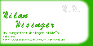 milan wisinger business card